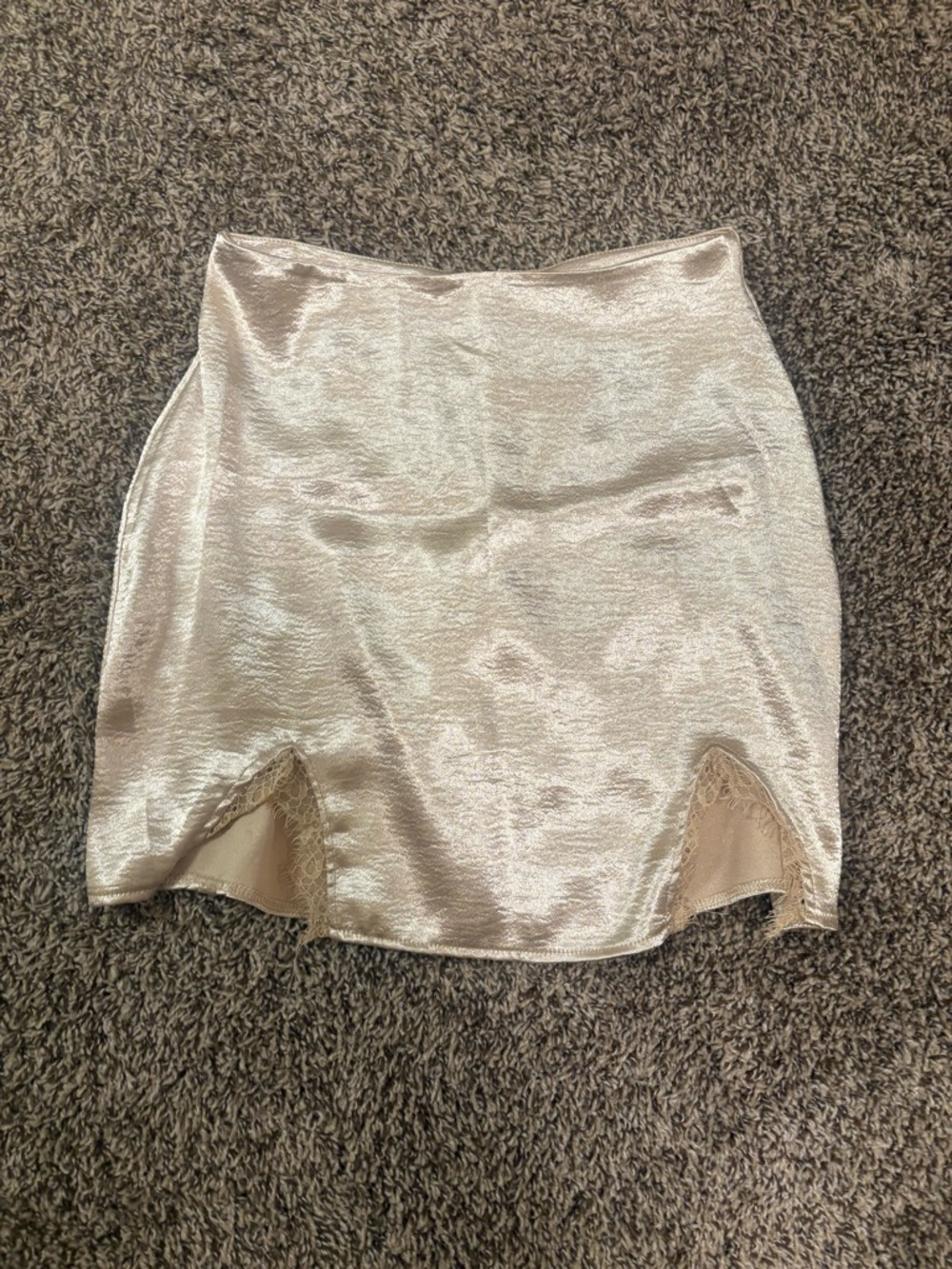 Women's Shimmer Mini Skirt - Light Champagne